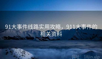 91大事件线路实用攻略，911大事件的相关资料