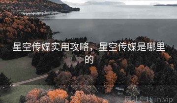 星空传媒实用攻略，星空传媒是哪里的