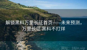 解锁黑料万里长征首页——未来预测，万里长征 黑料不打烊