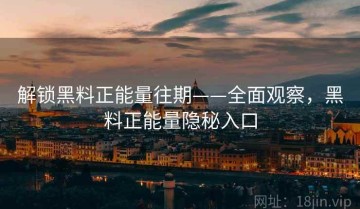 解锁黑料正能量往期——全面观察，黑料正能量隐秘入口