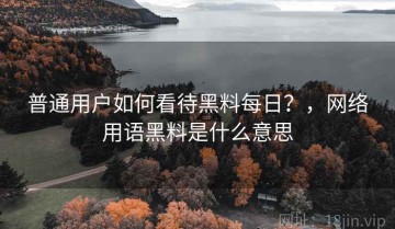 普通用户如何看待黑料每日？，网络用语黑料是什么意思