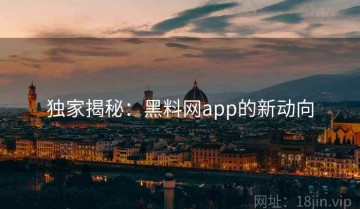 独家揭秘：黑料网app的新动向